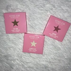 3 X NEW Jeffree Star Eyeshadows in “Yak Farm”, “Glamour Shot”, & “Mohawk”